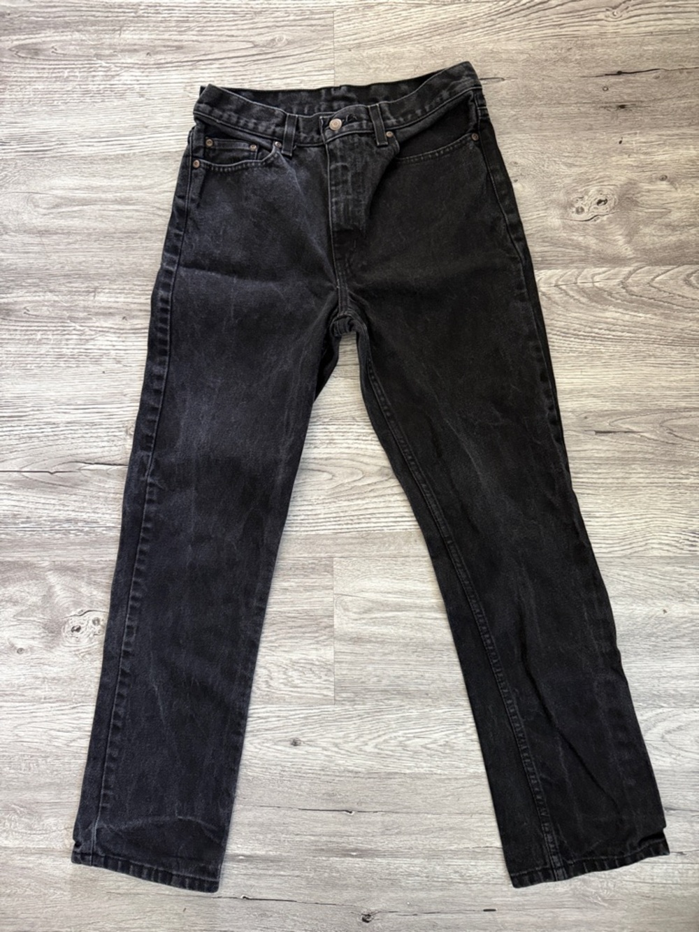 Faded Glory Black Washed Regular Fit Jeans